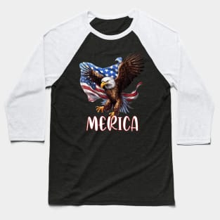 Eagle American Flag USA Flag 4th of july Merica memorial day Baseball T-Shirt